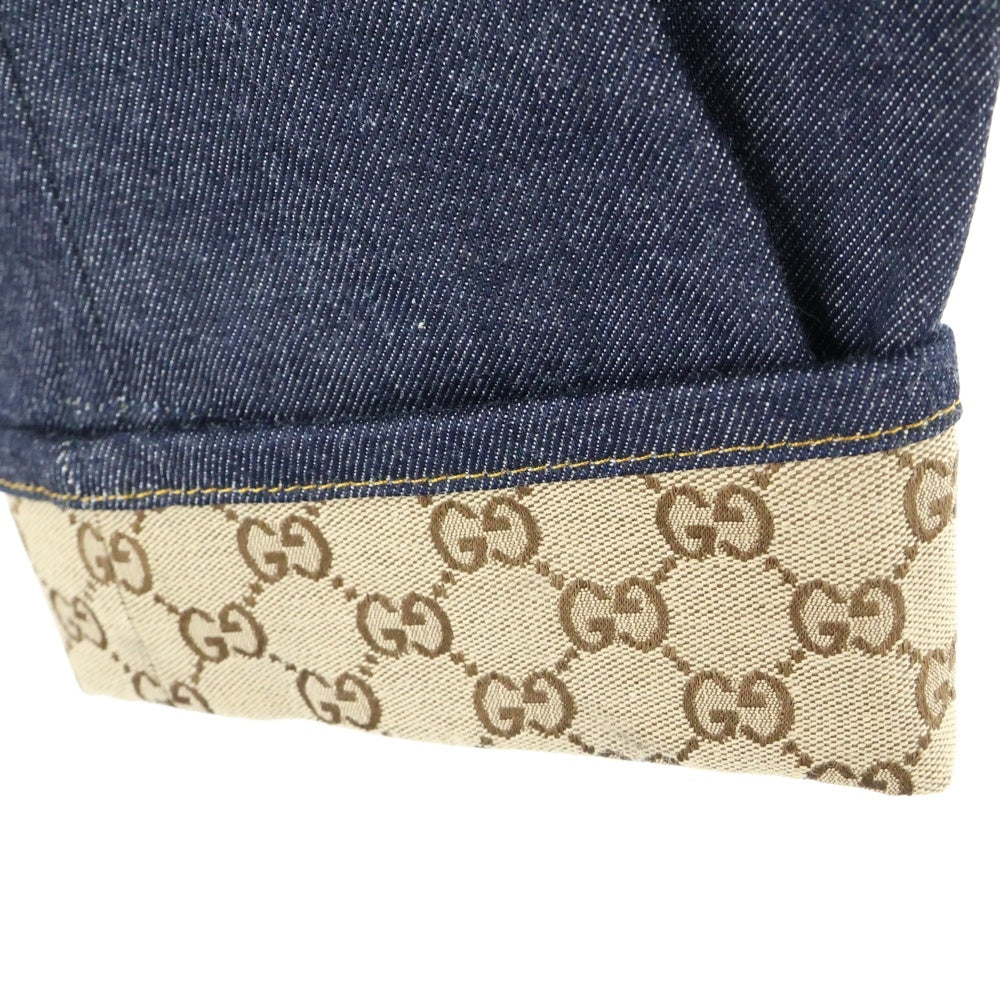GUCCI(グッチ) GGパターン 折り返し付き デニムパンツ インディゴ 700949 XDB1Z