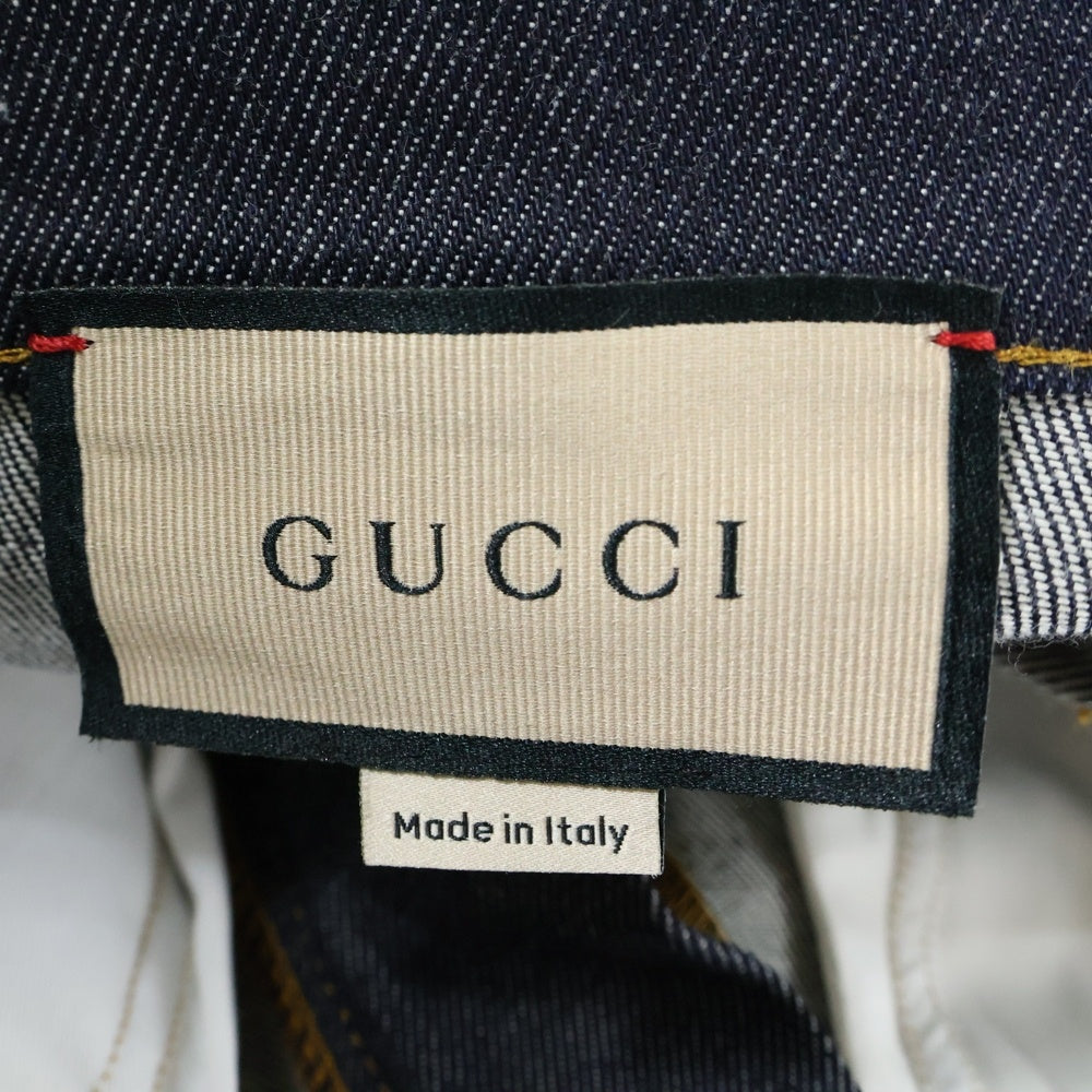 GUCCI(グッチ) GGパターン 折り返し付き デニムパンツ インディゴ 700949 XDB1Z