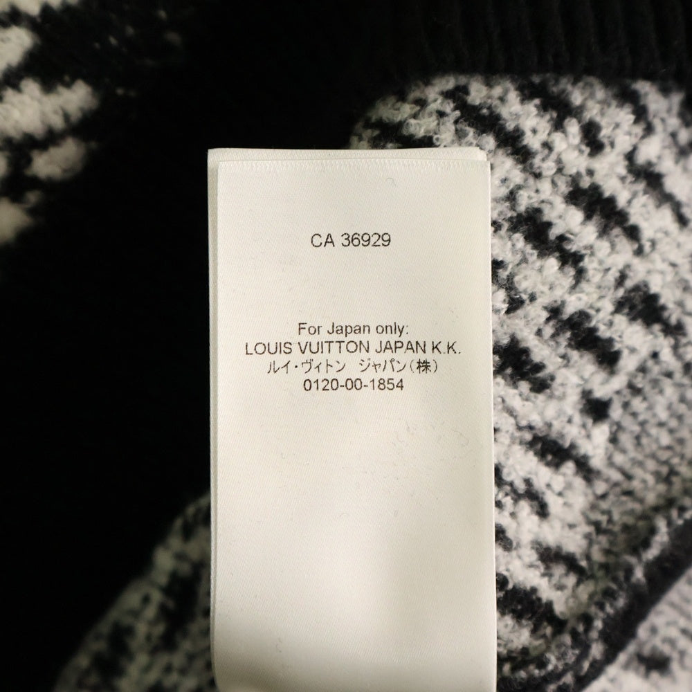LOUIS VUITTON(ルイヴィトン) 25SS フロントロゴ ニット クルーネック長袖セーター ブラック/イエロー RM251MM RBV HSN17W