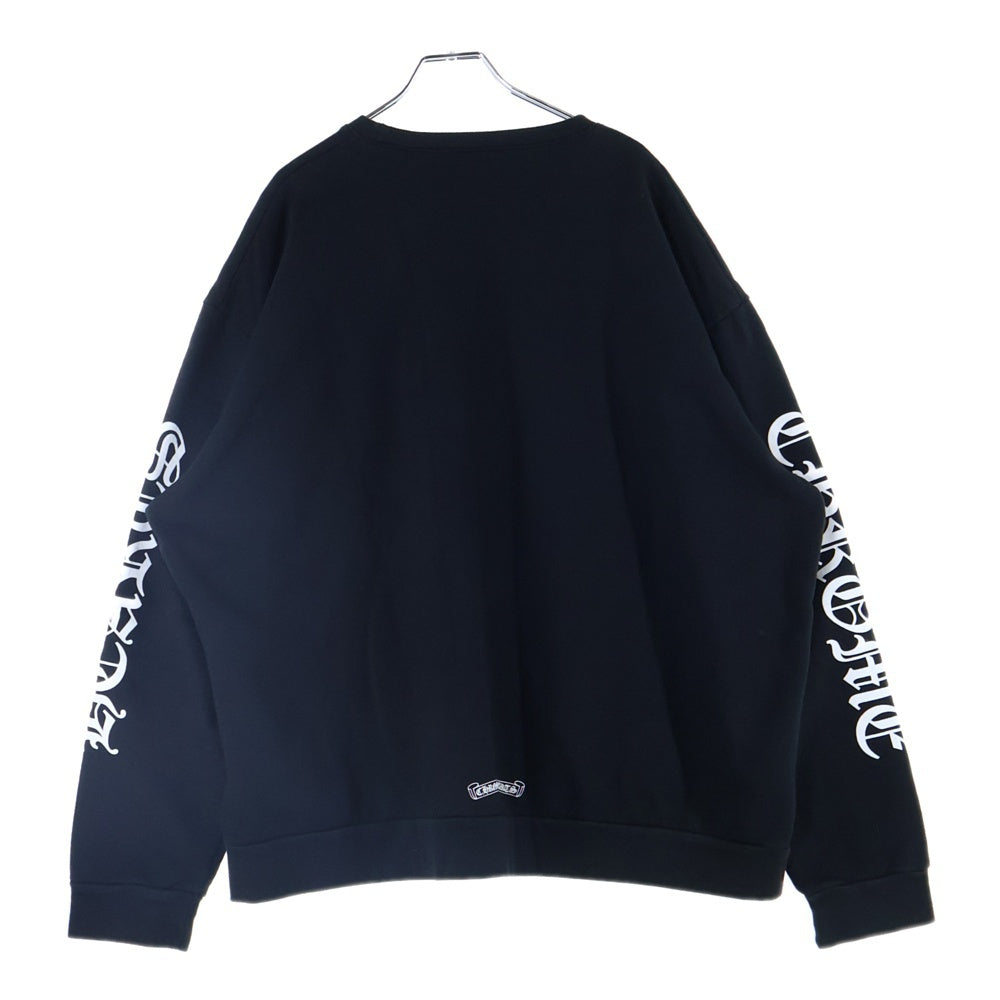 CHROME HEARTS(クロムハーツ) SWTSHRT PLVR ネックロゴプリント クルーネックスウェットトレーナー ブラック