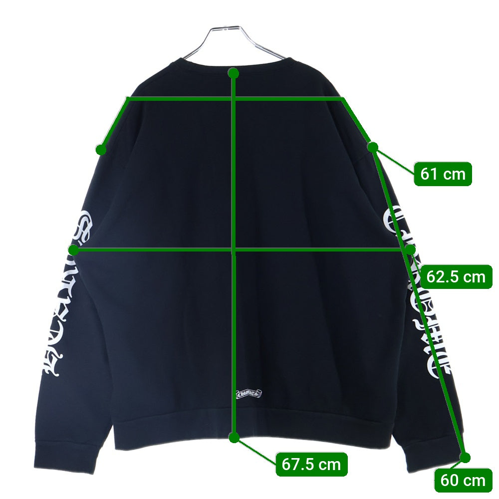 CHROME HEARTS(クロムハーツ) SWTSHRT PLVR ネックロゴプリント クルーネックスウェットトレーナー ブラック