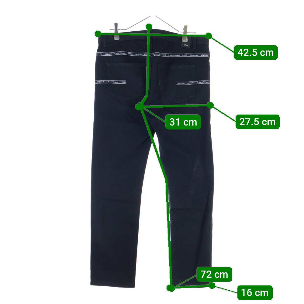 Dior HOMME(ディオールオム) SLIM17.5 アトリエライン デニム テーパードパンツ ブラック 863DS26A4209