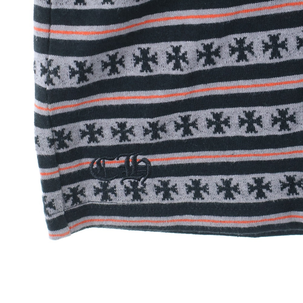 CHROME HEARTS(クロムハーツ) ×MATTY BOY Y Not Stripe Cross Tee マッティボーイ ワイノット ストライプクロス 半袖Tシャツ カットソー ブラック/グレー