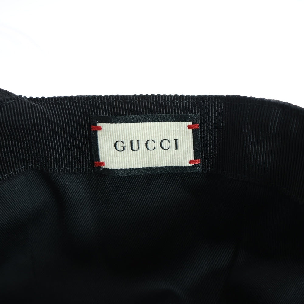 GUCCI(グッチ) オリジナルGGキャンバス シェリーライン ベースボールキャップ 帽子 ブラック 200035 KQWBG