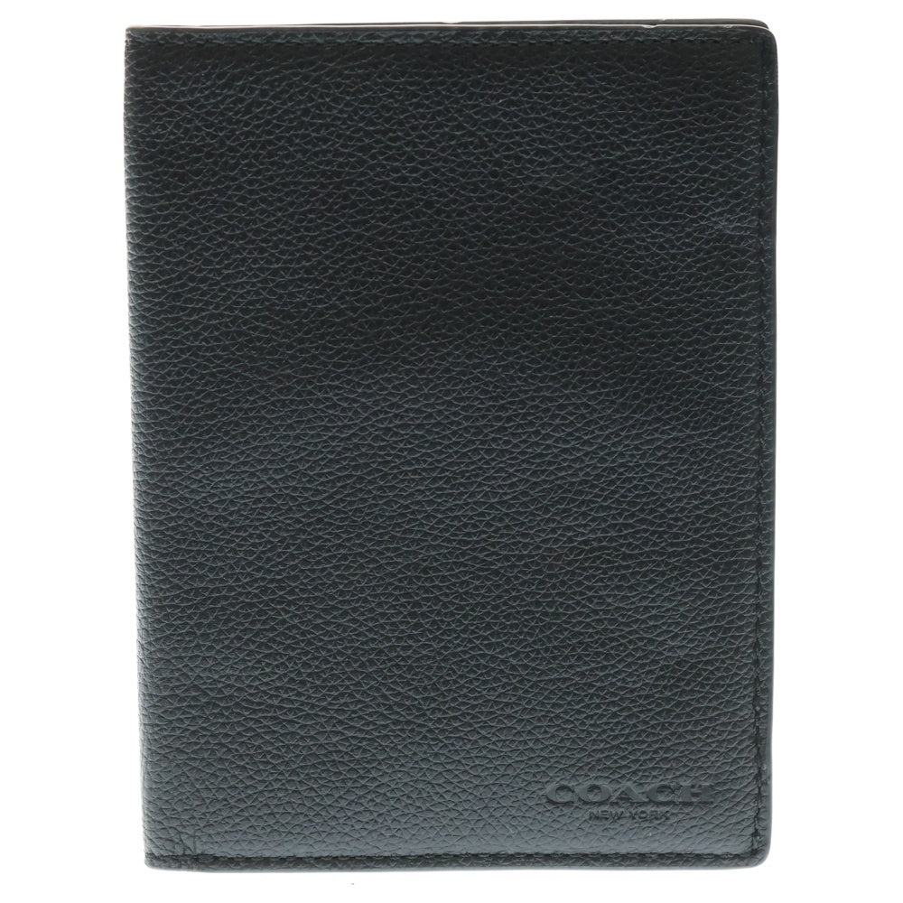 COACH(コーチ) エンボスロゴ レザー パスポートケース カードケース ブラック 93462