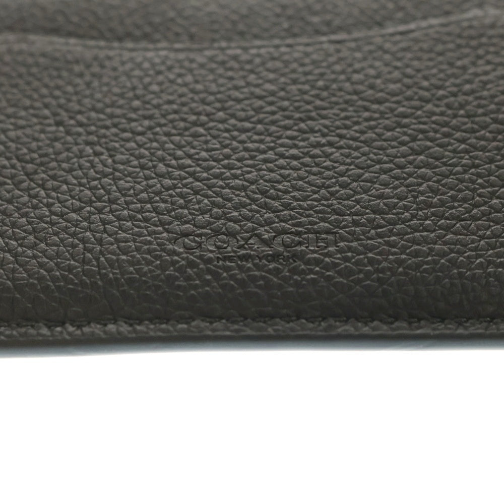 COACH(コーチ) エンボスロゴ レザー パスポートケース カードケース ブラック 93462
