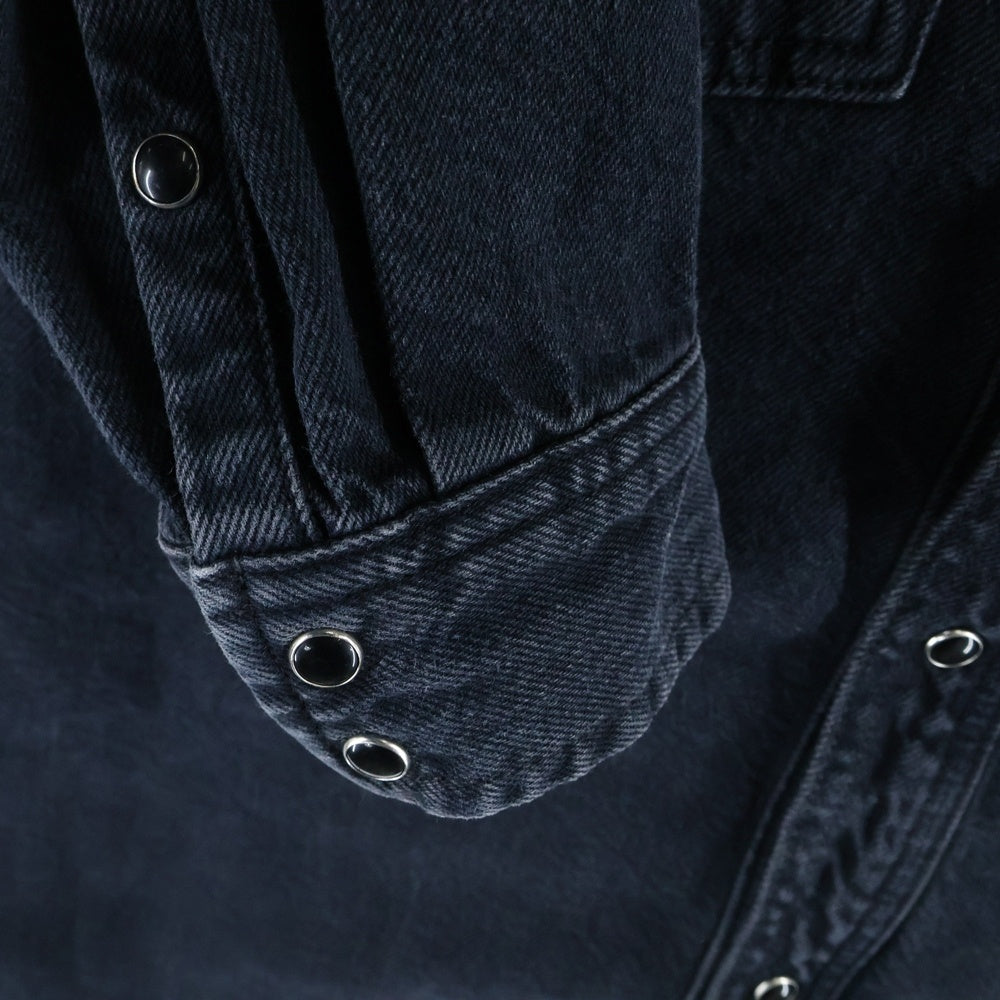 STUSSY(ステューシー) Double Dye Western Shirt ウエスタン 長袖シャツ ブラック 1110276