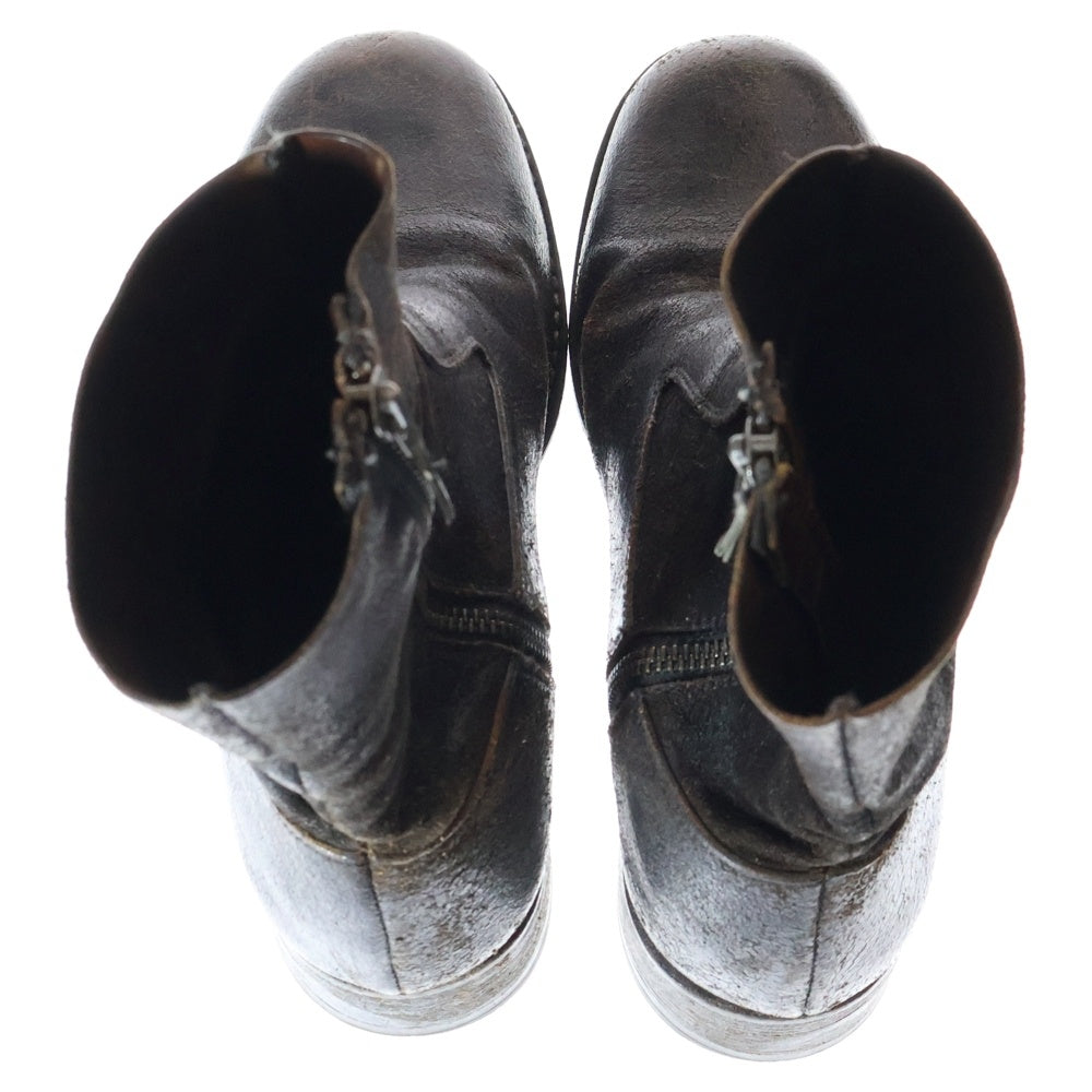 CARPE DIEM(カルペディエム) 9..shoes サイドジップ レザーブーツ ブラック XH01