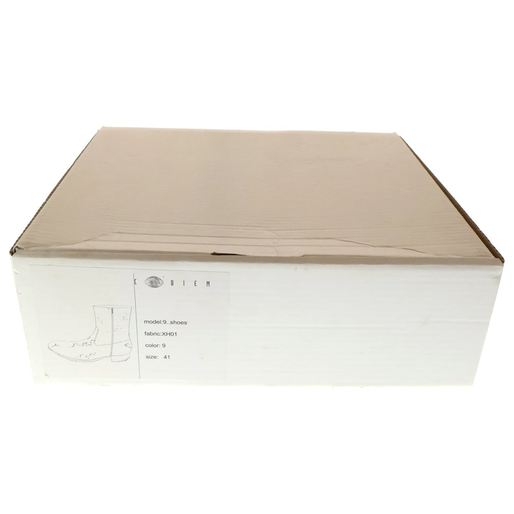 CARPE DIEM(カルペディエム) 9..shoes サイドジップ レザーブーツ ブラック XH01