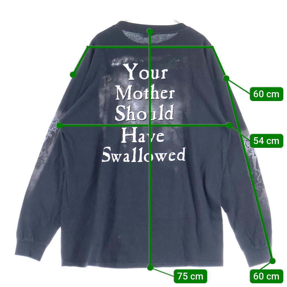 VINTAGE(ヴィンテージ) 00s メキシコ製 CRADLE OF FILTH THE FECUND COMING M&O クレイドルオブフィルス ロングスリーブカットソー 長袖Tシャツ ロンT ブラック