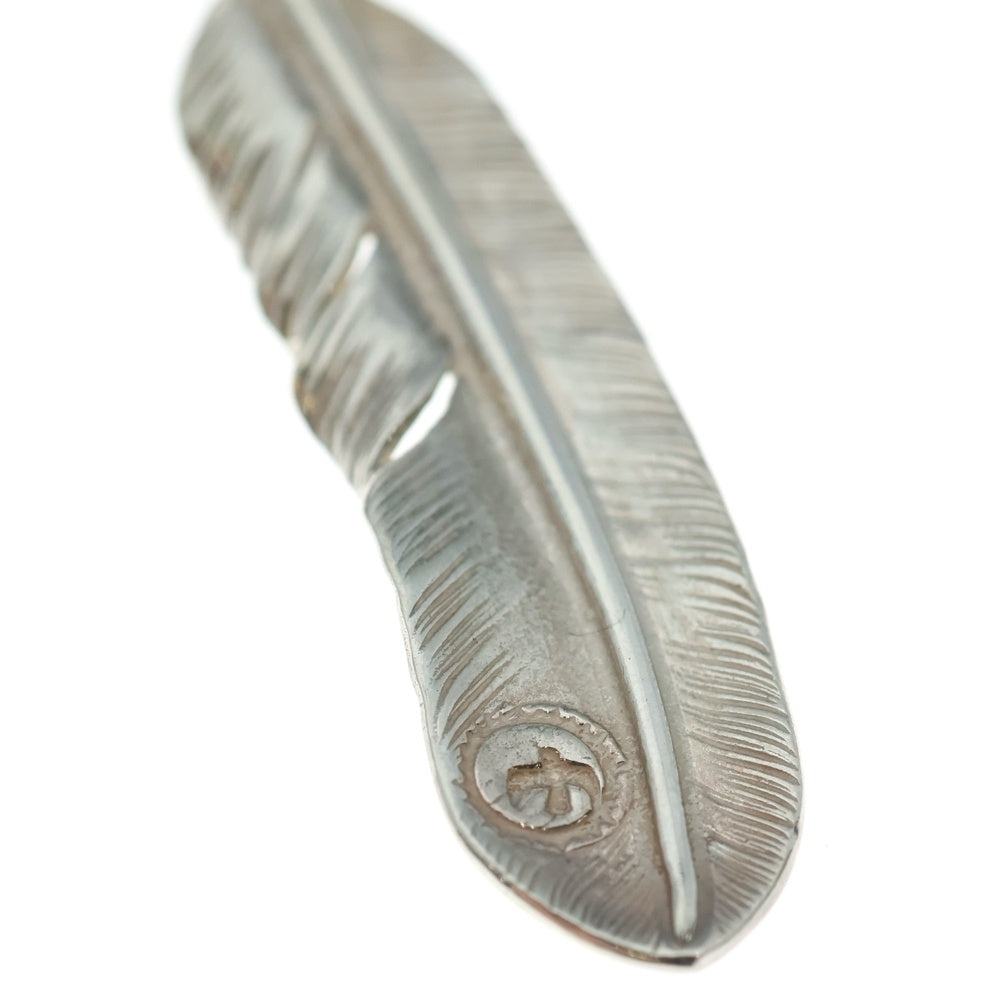 goro's(ゴローズ) 【現行】メタル付き特大フェザー 左向き ペンダントトップ シルバー/ゴールド