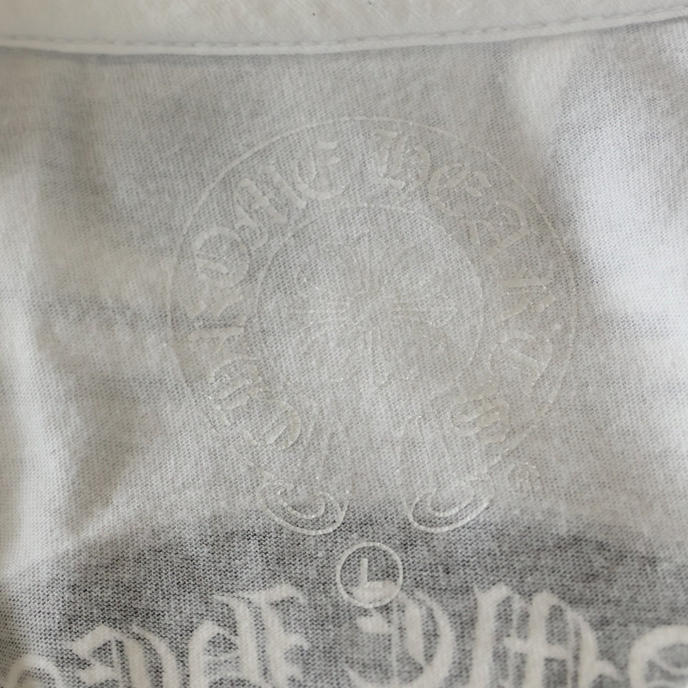 CHROME HEARTS(クロムハーツ) CH PLUS CHプラス 両面プリント クルーネック 長袖Tシャツ ホワイト/ブラック