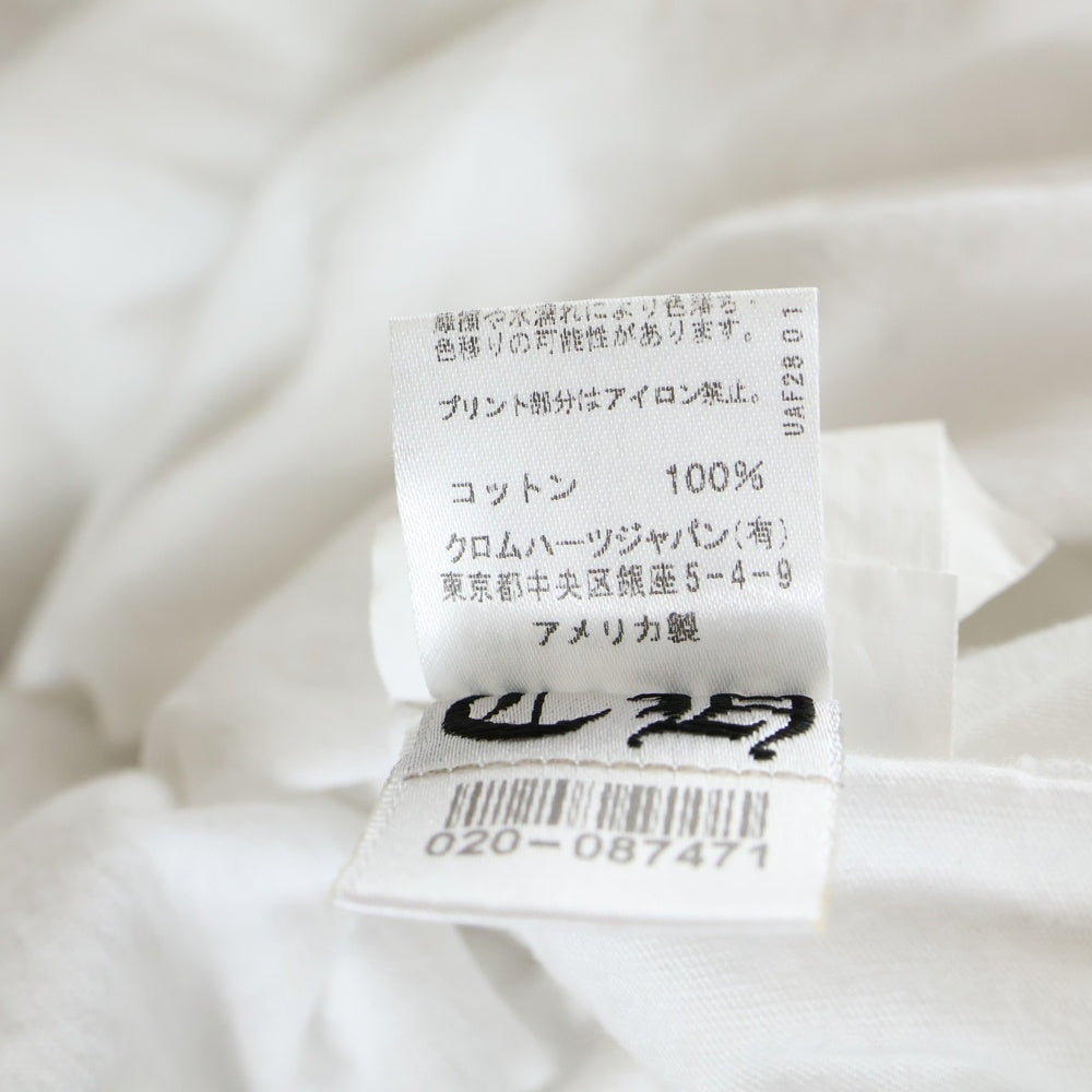 CHROME HEARTS(クロムハーツ) CH PLUS CHプラス 両面プリント クルーネック 長袖Tシャツ ホワイト/ブラック