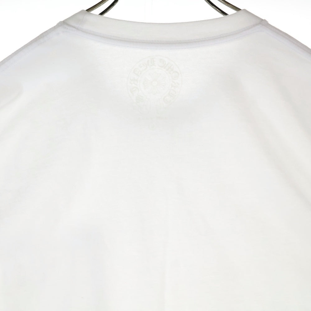 CHROME HEARTS(クロムハーツ) CH T-SHRT 1 ネックロゴプリント クルーネック半袖Tシャツ ホワイト/ネイビー