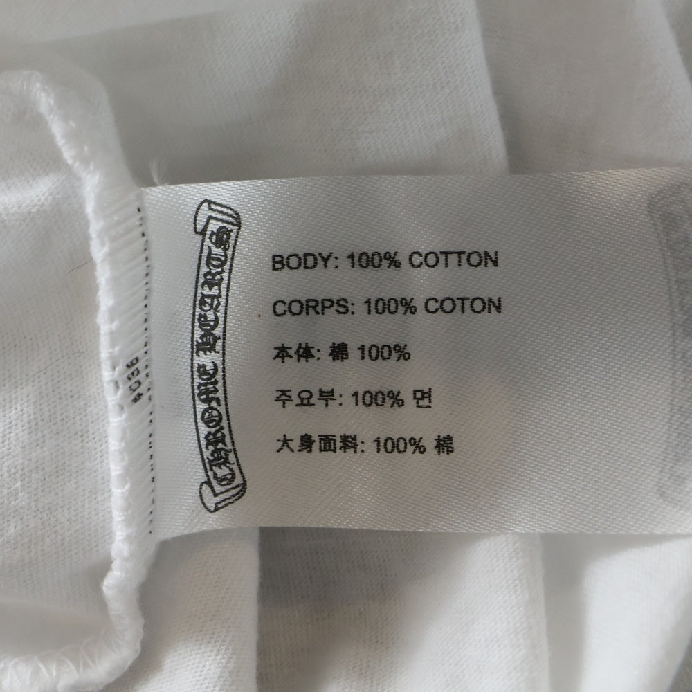 CHROME HEARTS(クロムハーツ) CH T-SHRT 1 ネックロゴプリント クルーネック半袖Tシャツ ホワイト/ネイビー