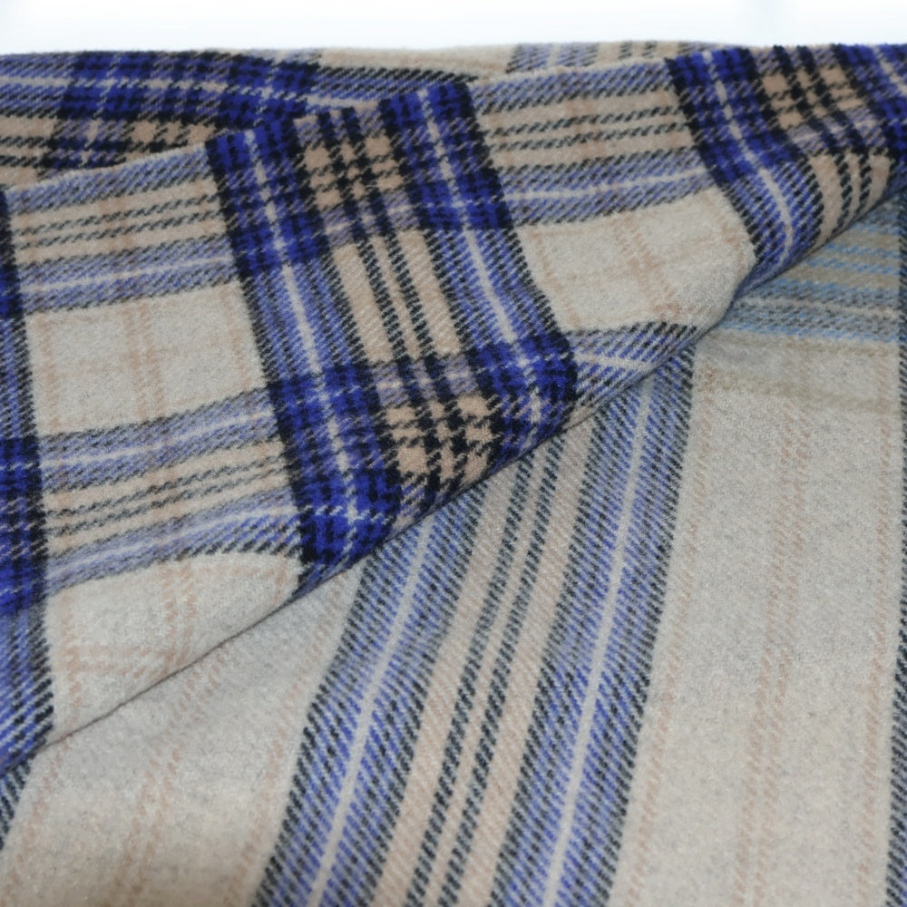 Acne Studios(アクネ ストゥディオズ) ロゴプリント チェック柄ウールマフラー ストール マルチカラー