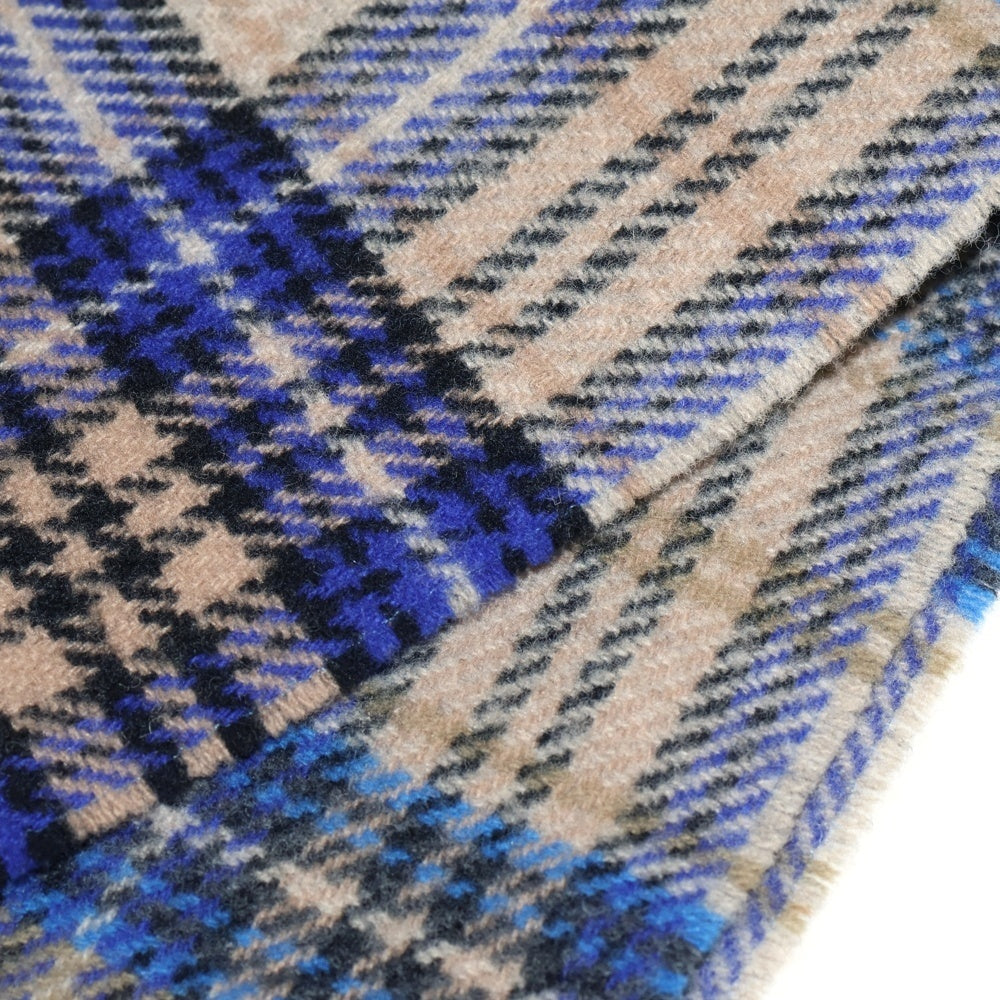 Acne Studios(アクネ ストゥディオズ) ロゴプリント チェック柄ウールマフラー ストール マルチカラー