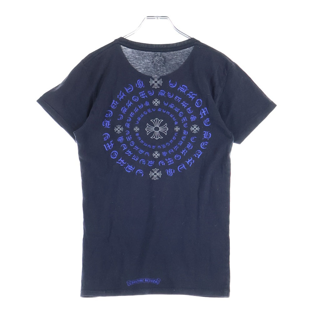 CHROME HEARTS(クロムハーツ) サークル CHプラス 両面プリント クルーネック 半袖Tシャツカットソー ブラック/ブルー