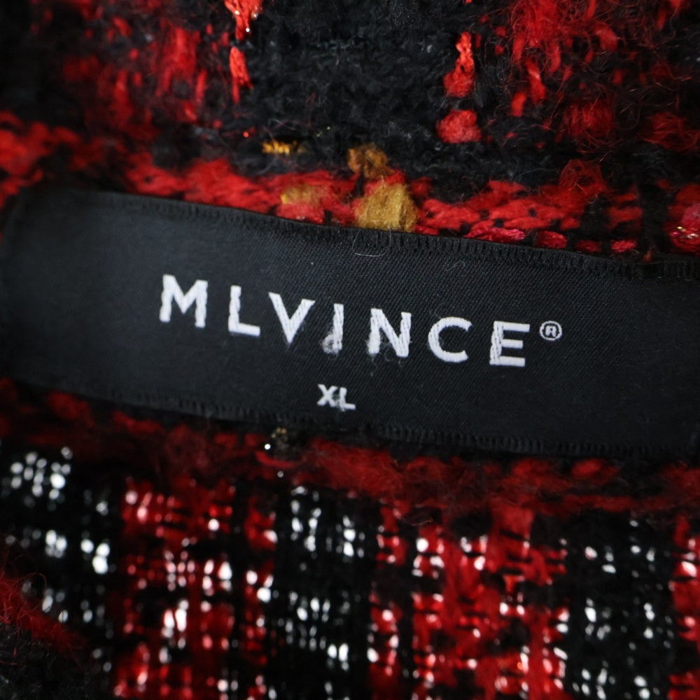 MLVINCE(メルヴィンス) ツイード フランネル 長袖チェックシャツ レッド/ブラック
