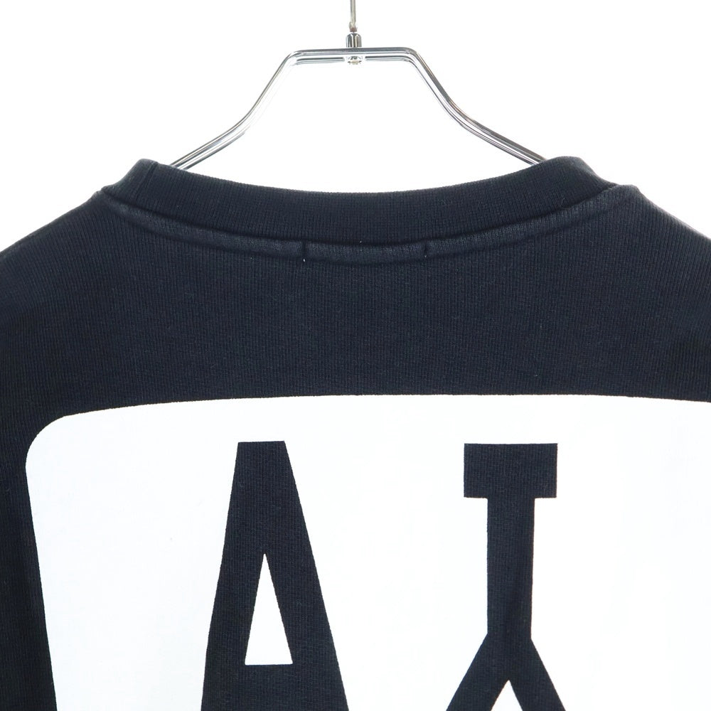 ASKYURSELF(アスクユアセルフ) COLLEGE CREWNECK カレッジロゴ クルーネックスウェットトレーナー ブラック/イエロー