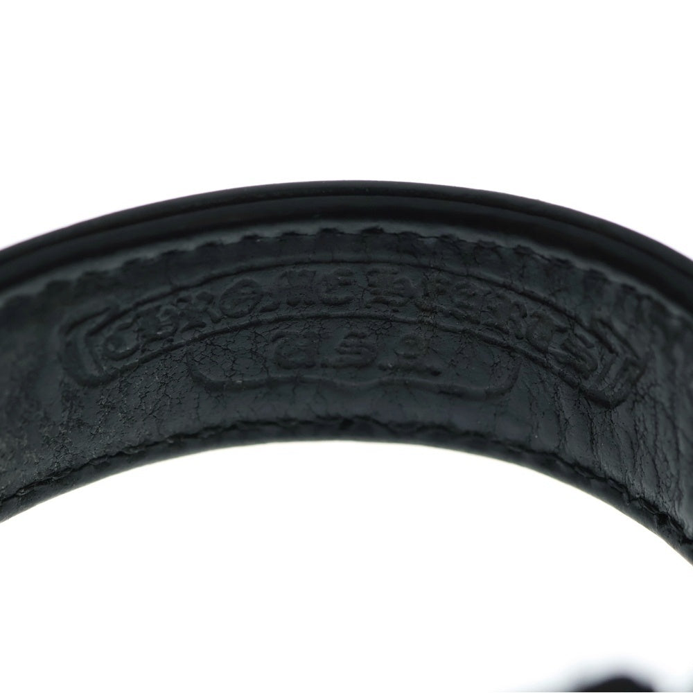 CHROME HEARTS(クロムハーツ) 3BTN 2SNP クロスボール 3ボタン2スナップ レザーブレスレット ブラック/シルバー BCA123