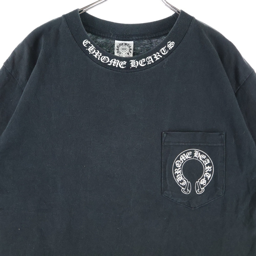 CHROME HEARTS(クロムハーツ) OLD MALIBU マリブ限定 ネックロゴ バックフローラル 半袖Tシャツ カットソー ブラック