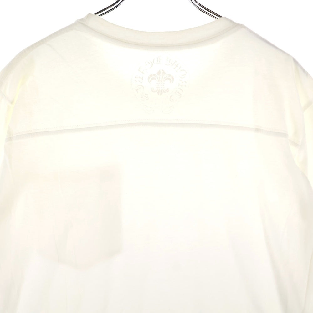 CHROME HEARTS(クロムハーツ) サイドCH レザーパッチ スクロールラベル 半袖Tシャツ カットソー ホワイト