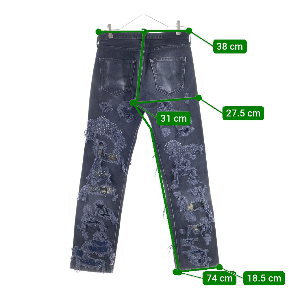 Innocence NYC(イノセンス) DESTROY DENIM PANTS デストロイ ダメージ加工 デニムパンツ インディゴ INSKDM01