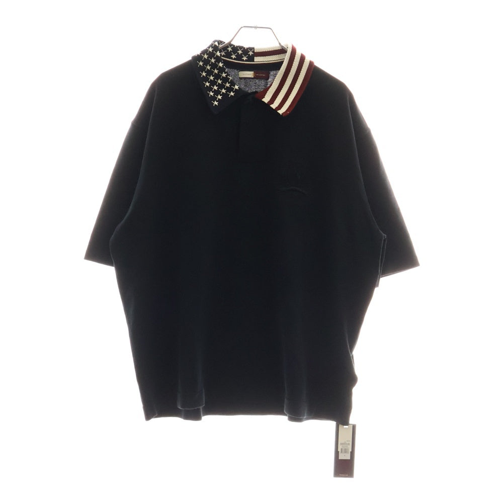 TOMMY HILFIGER(トミーヒルフィガー) HCM KNITTED FLAG COLLAR POLO ニット 半袖ポロシャツ カットソー ブラック