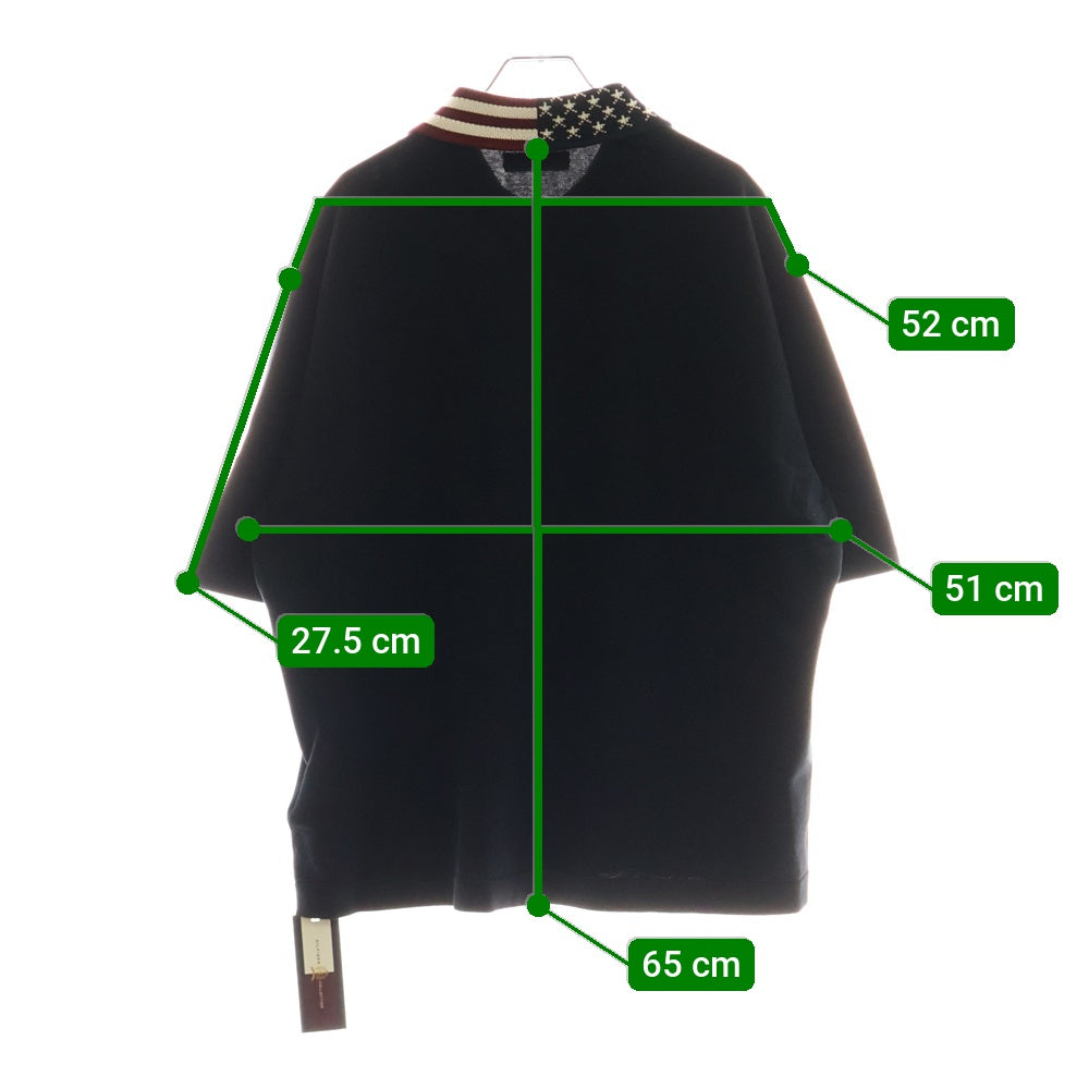 TOMMY HILFIGER(トミーヒルフィガー) HCM KNITTED FLAG COLLAR POLO ニット 半袖ポロシャツ カットソー ブラック