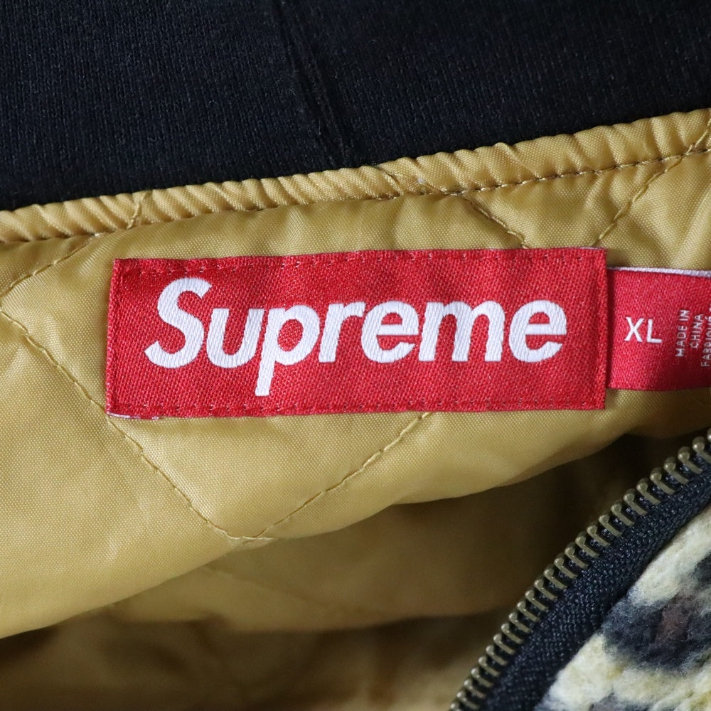 SUPREME(シュプリーム) 23AW Fleece Zip Up Hooded Shirt レオパード フリースジップアップ パーカー ブラウン