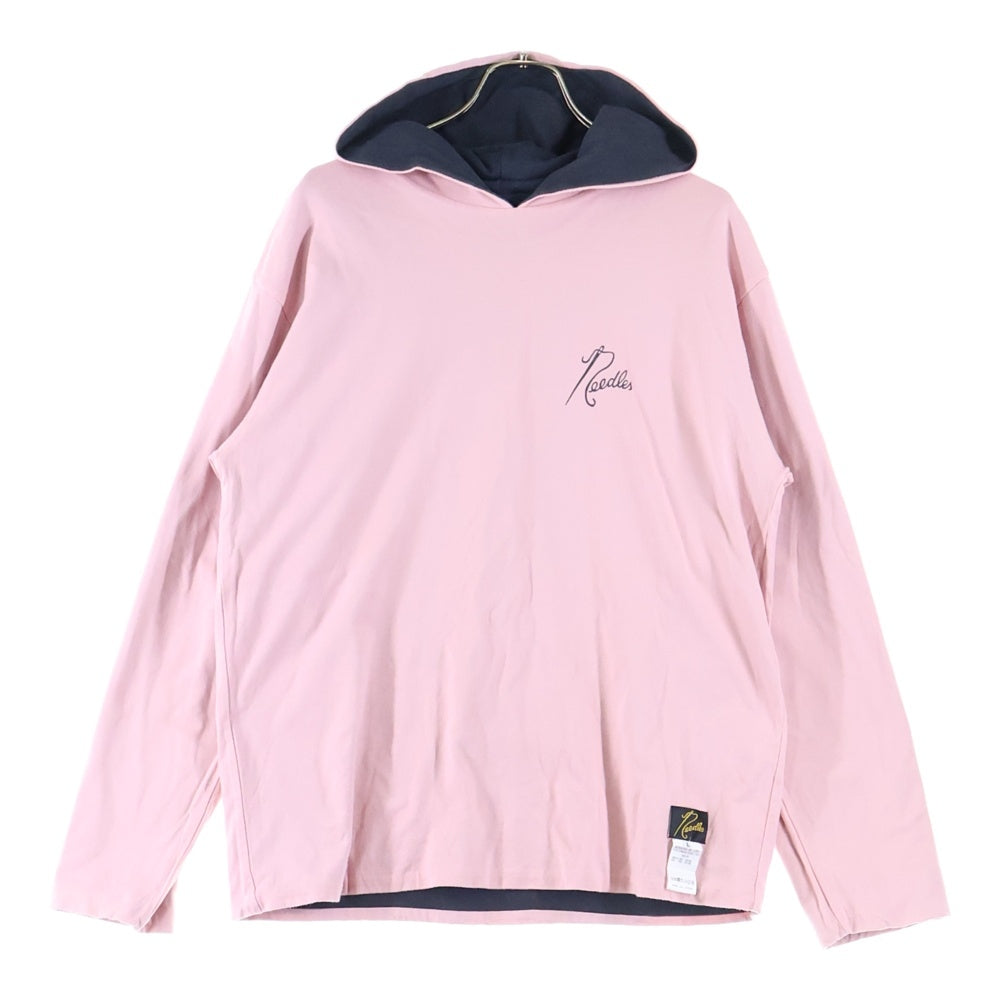 Needles(ニードルス) 23AW L/S Reversible Hoody パピヨン バタフライプリント リバーシブル スウェット プルオーバーパーカー グレー/ピンク NS268