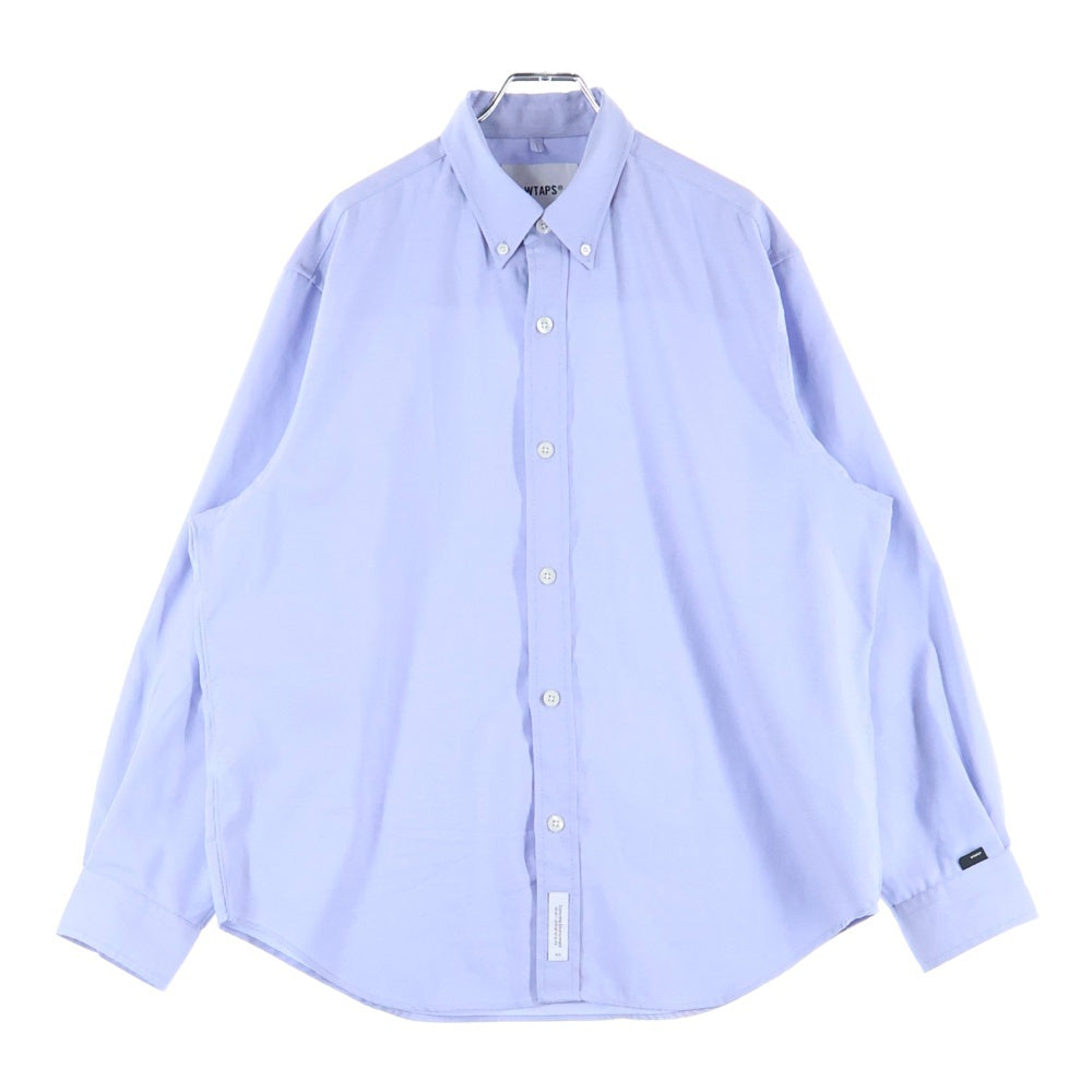 WTAPS(ダブルタップス) 24SS LS POLY OXFORD ロングスリーブ オックスフォード長袖シャツ ブルー 241TQDT-SHM02