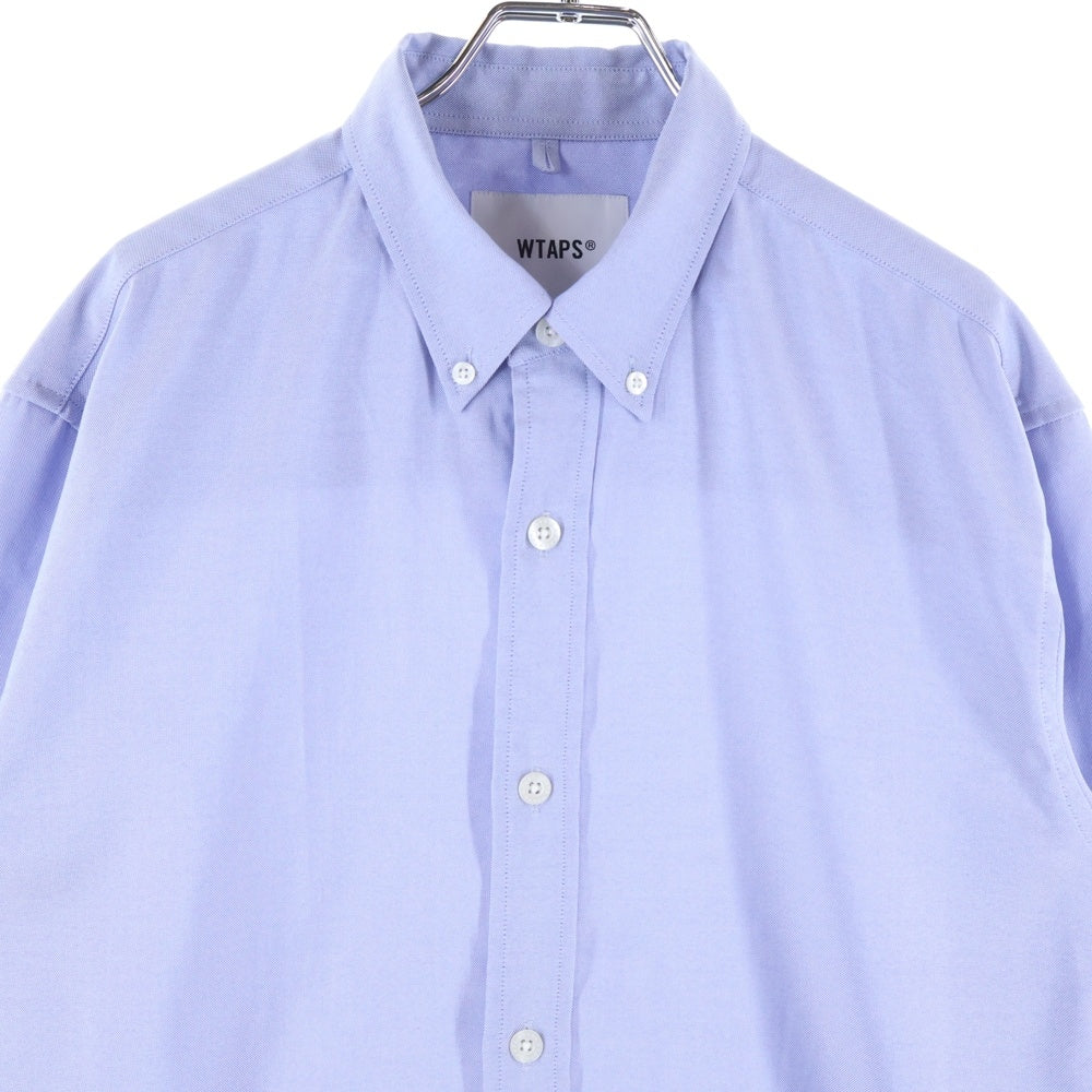 WTAPS(ダブルタップス) 24SS LS POLY OXFORD ロングスリーブ オックスフォード長袖シャツ ブルー 241TQDT-SHM02