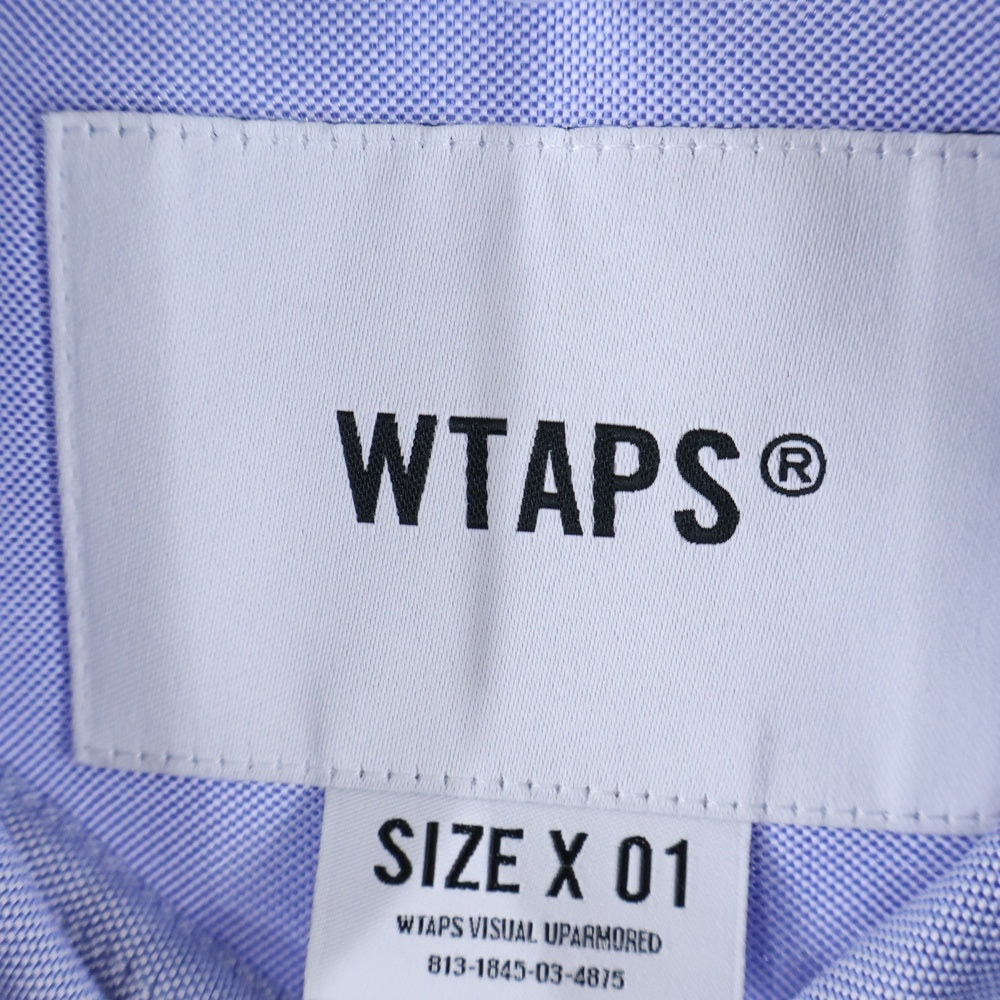 WTAPS(ダブルタップス) 24SS LS POLY OXFORD ロングスリーブ オックスフォード長袖シャツ ブルー 241TQDT-SHM02