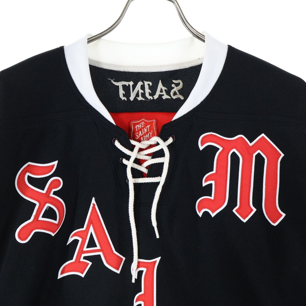 SAINT MICHAEL(セントマイケル) 23SS LS TEE GAMESHIRT ホッケーゲームシャツ 長袖カットソー ブラック SM-S23-0000-033