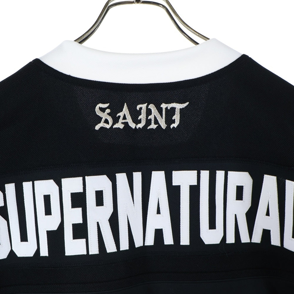 SAINT MICHAEL(セントマイケル) 23SS LS TEE GAMESHIRT ホッケーゲームシャツ 長袖カットソー ブラック SM-S23-0000-033