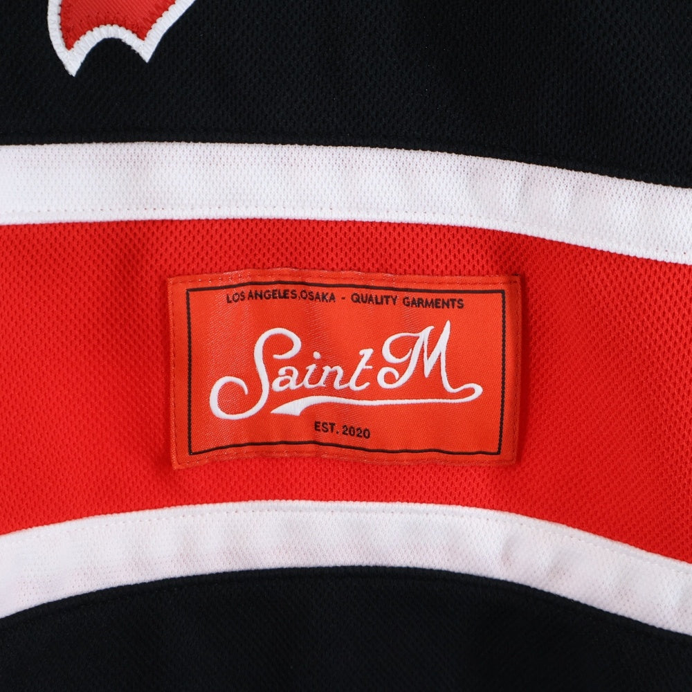 SAINT MICHAEL(セントマイケル) 23SS LS TEE GAMESHIRT ホッケーゲームシャツ 長袖カットソー ブラック SM-S23-0000-033