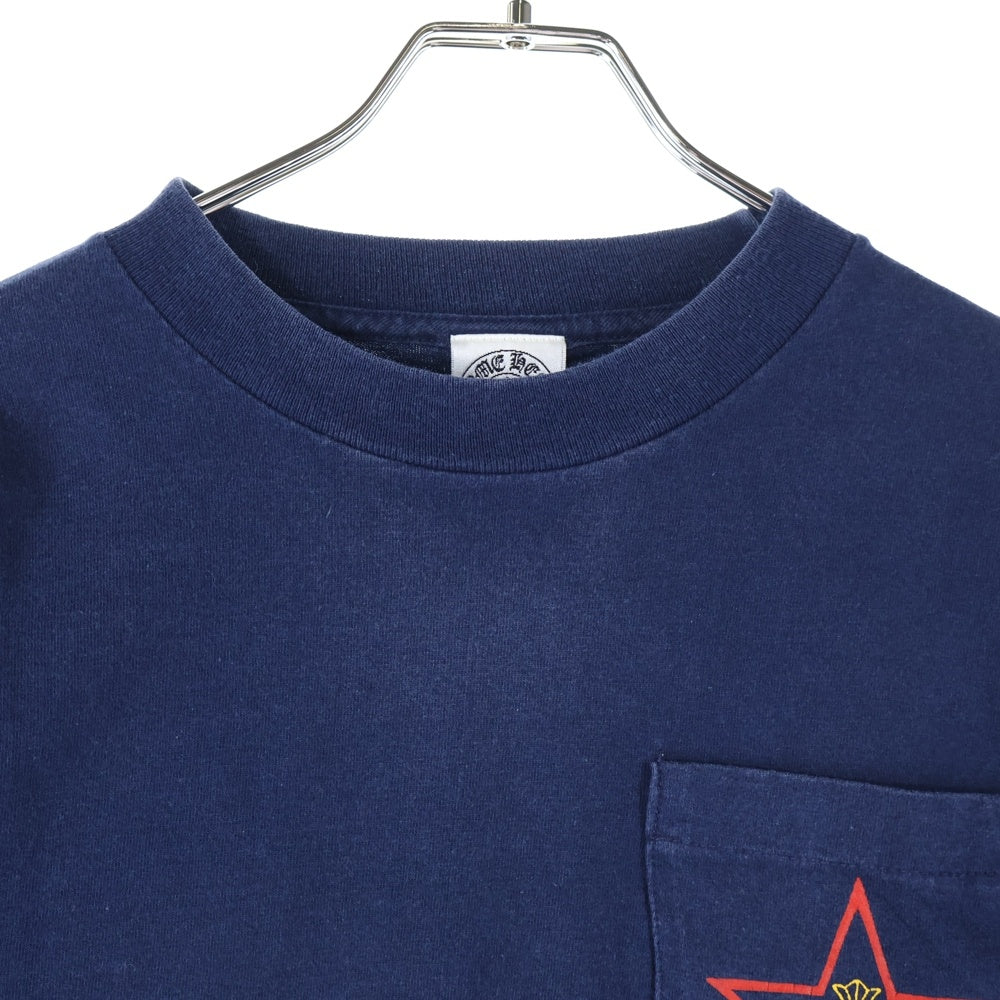 CHROME HEARTS(クロムハーツ) OLD STAR CH PLUS L/S TEE オールド スター フローラル インテレクチュアルギャラリー クルーネック ロングスリーブ 長袖Tシャツ カットソー ネイビー