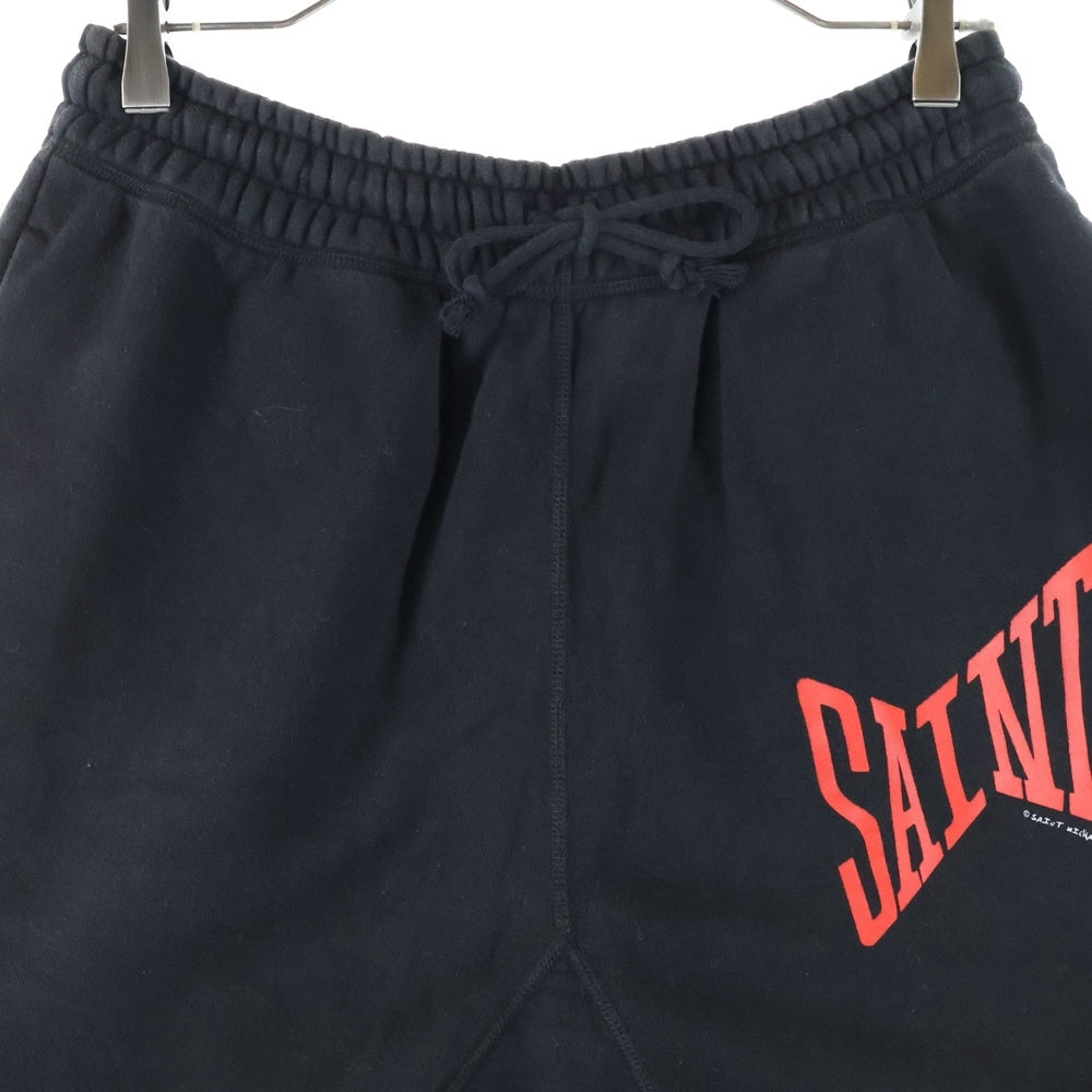 SAINT MICHAEL(セントマイケル) 21SS Sweat Shorts Logo フロントロゴ スウェットショーツ ハーフパンツ ブラック SM-S21-0000-038