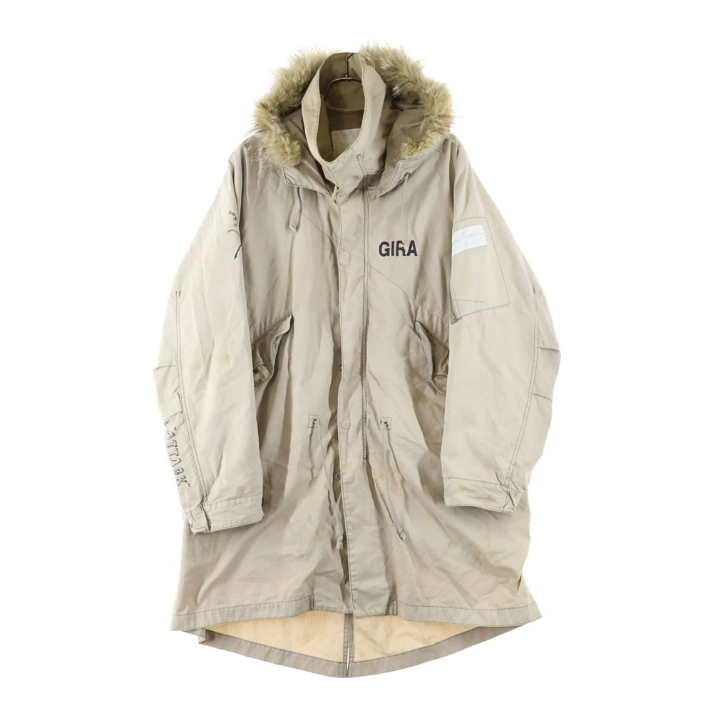 UNDERCOVER(アンダーカバー) 10AW GIRA モッズコート ライナー付属 バックプリント コットン F4307 ベージュ
