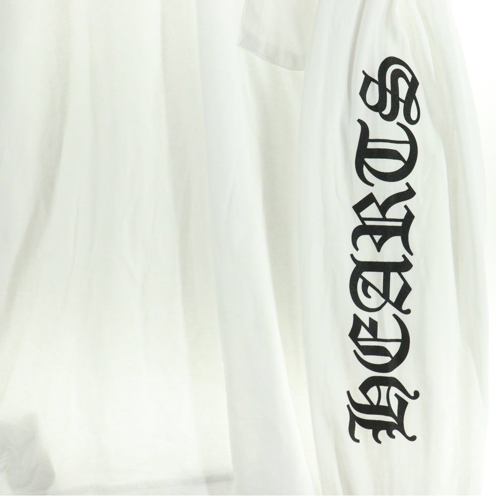 CHROME HEARTS(クロムハーツ) Neck Logo L/S Tee ネックロゴ プリント ロングスリーブ 長袖Tシャツ カットソー ホワイト/ブラック