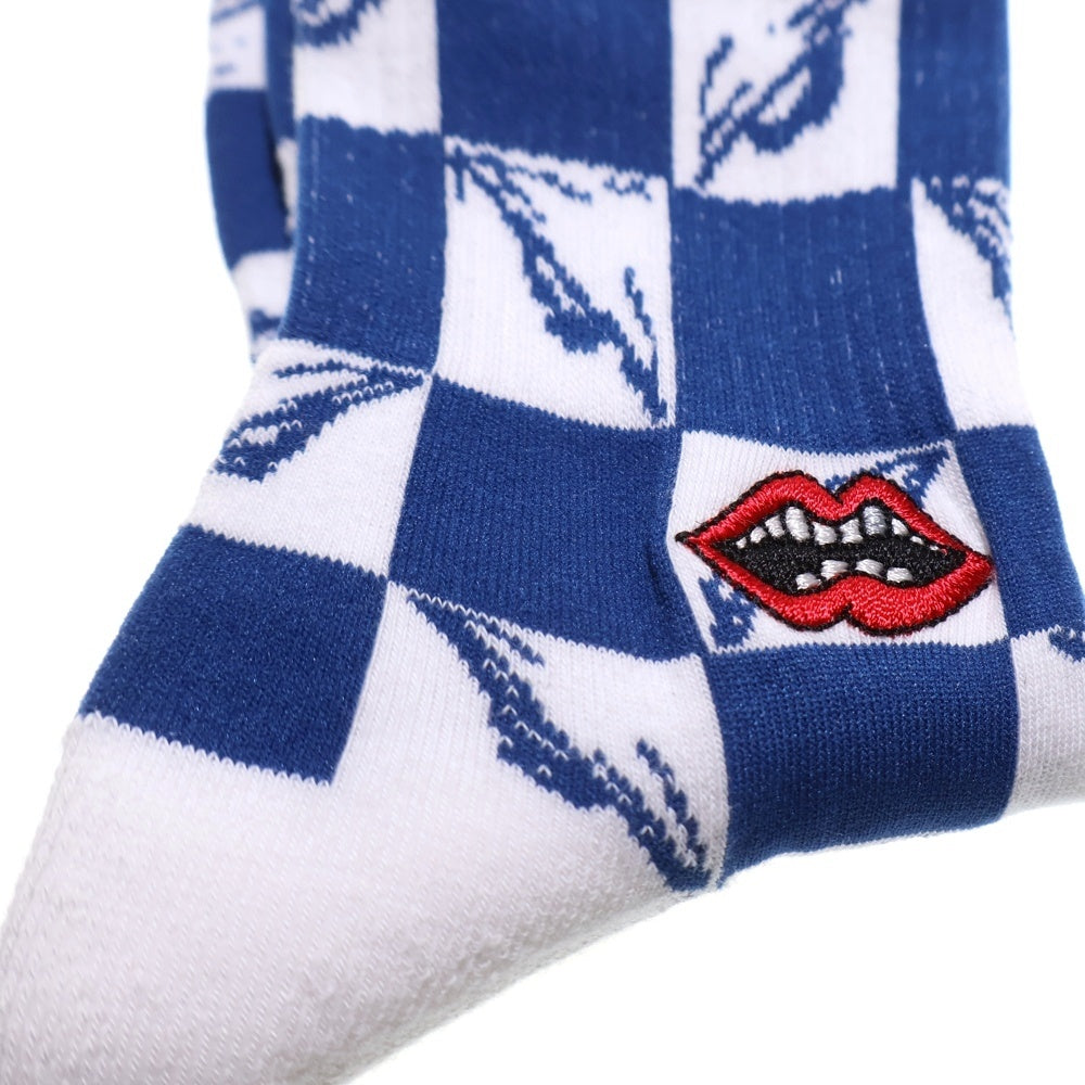 CHROME HEARTS(クロムハーツ) MATTY BOY 99 EYES ソックス 靴下 ホワイト/ブルー