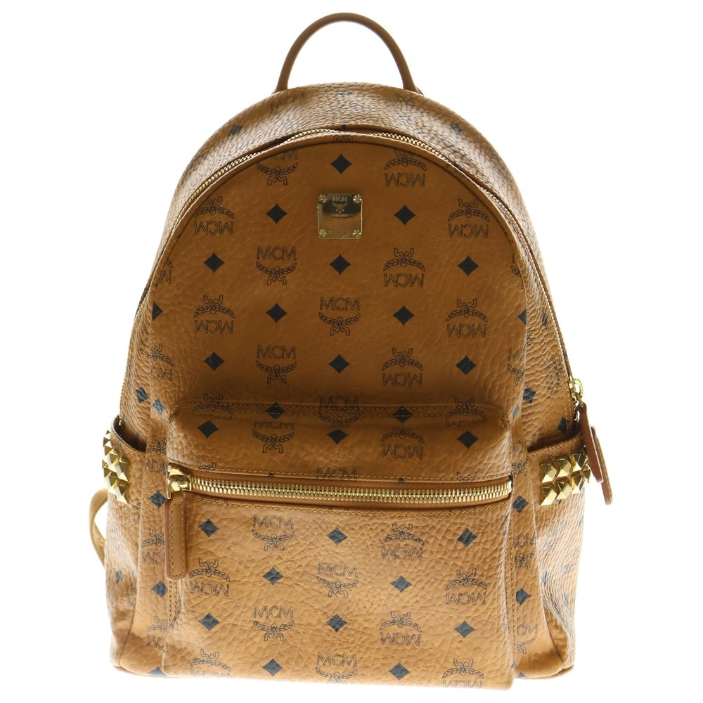MCM(エム シー エム) ヴィセトス サイドスタッズ レザーバックパック リュック ブラウン MMK7AVE99CO001 11281904