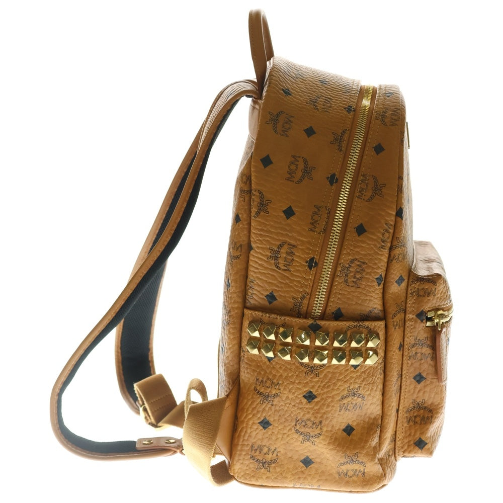 MCM(エム シー エム) ヴィセトス サイドスタッズ レザーバックパック リュック ブラウン MMK7AVE99CO001 11281904
