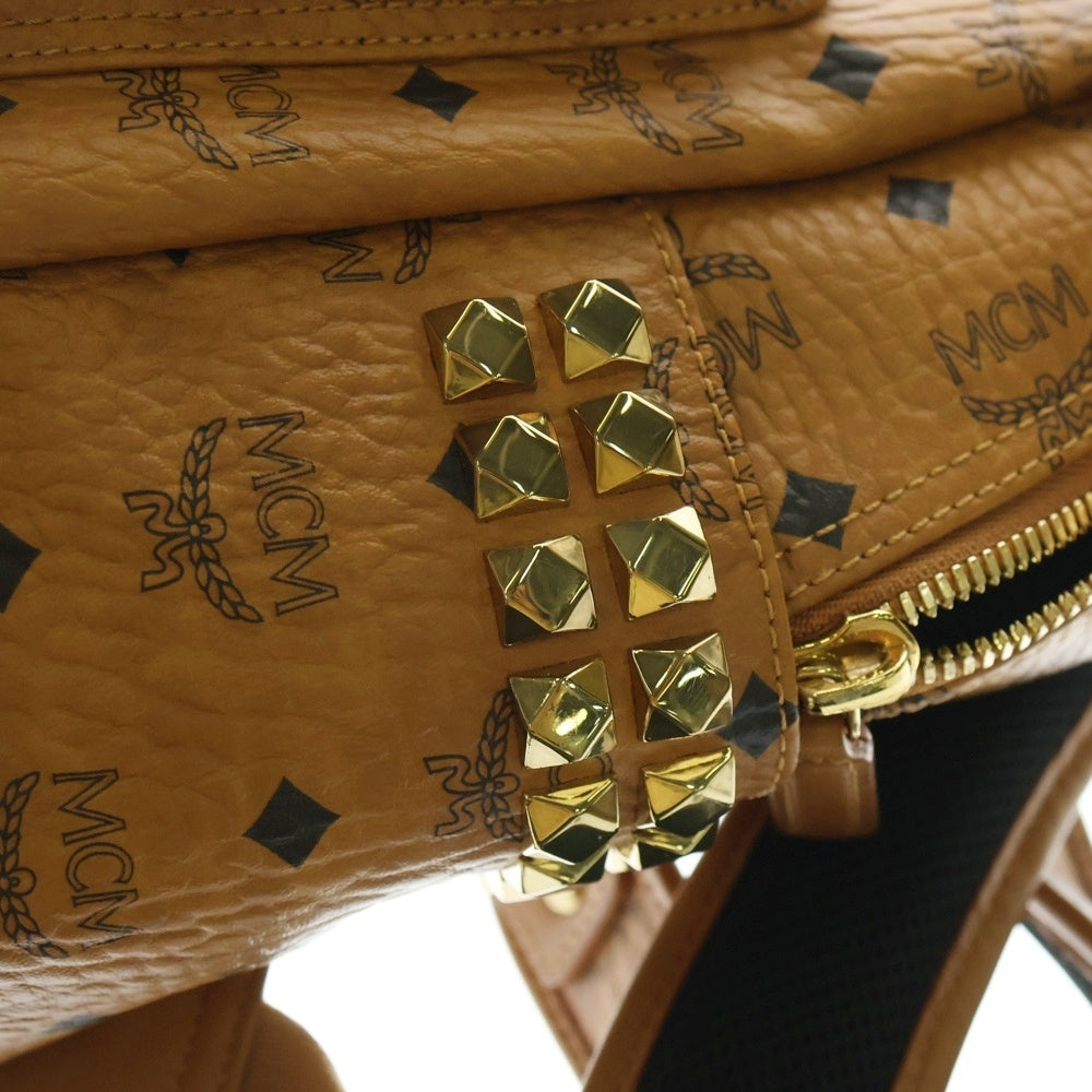 MCM(エム シー エム) ヴィセトス サイドスタッズ レザーバックパック リュック ブラウン MMK7AVE99CO001 11281904