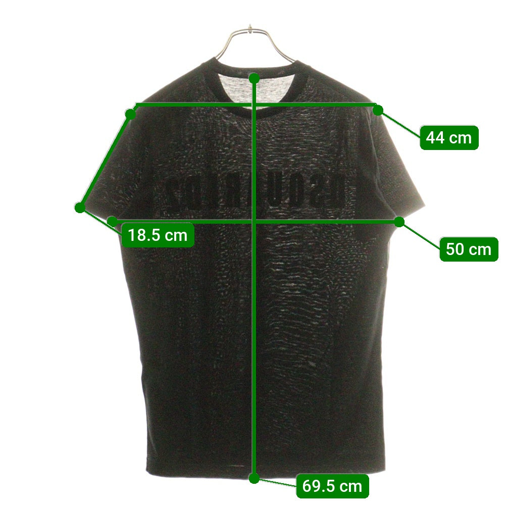 DSQUARED2(ディースクエアード) D2 ロゴプリント 半袖Tシャツ カットソー ブラック/ピンク S74GD0488 S22427