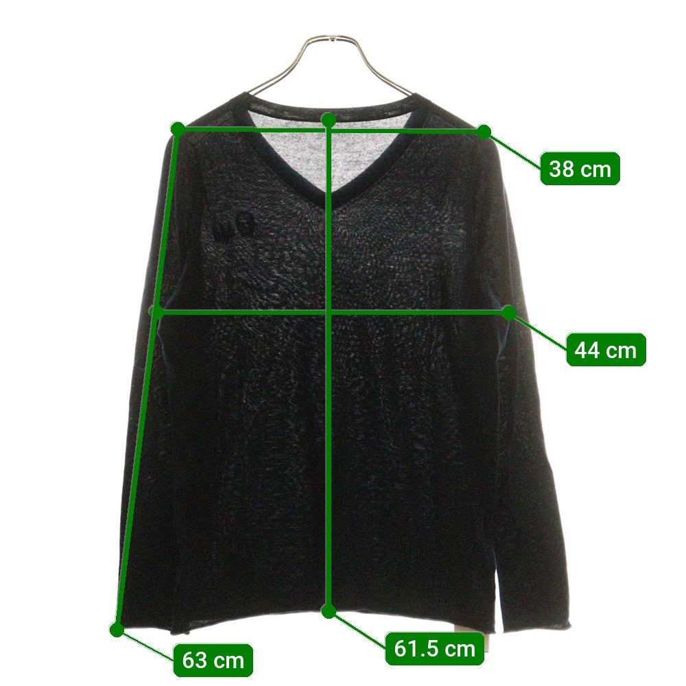 lucien pellat-finet(ルシアンペラフィネ) Skull Camouflage Knit Sweater スカル刺繍 ライトセーター ニット ネイビー