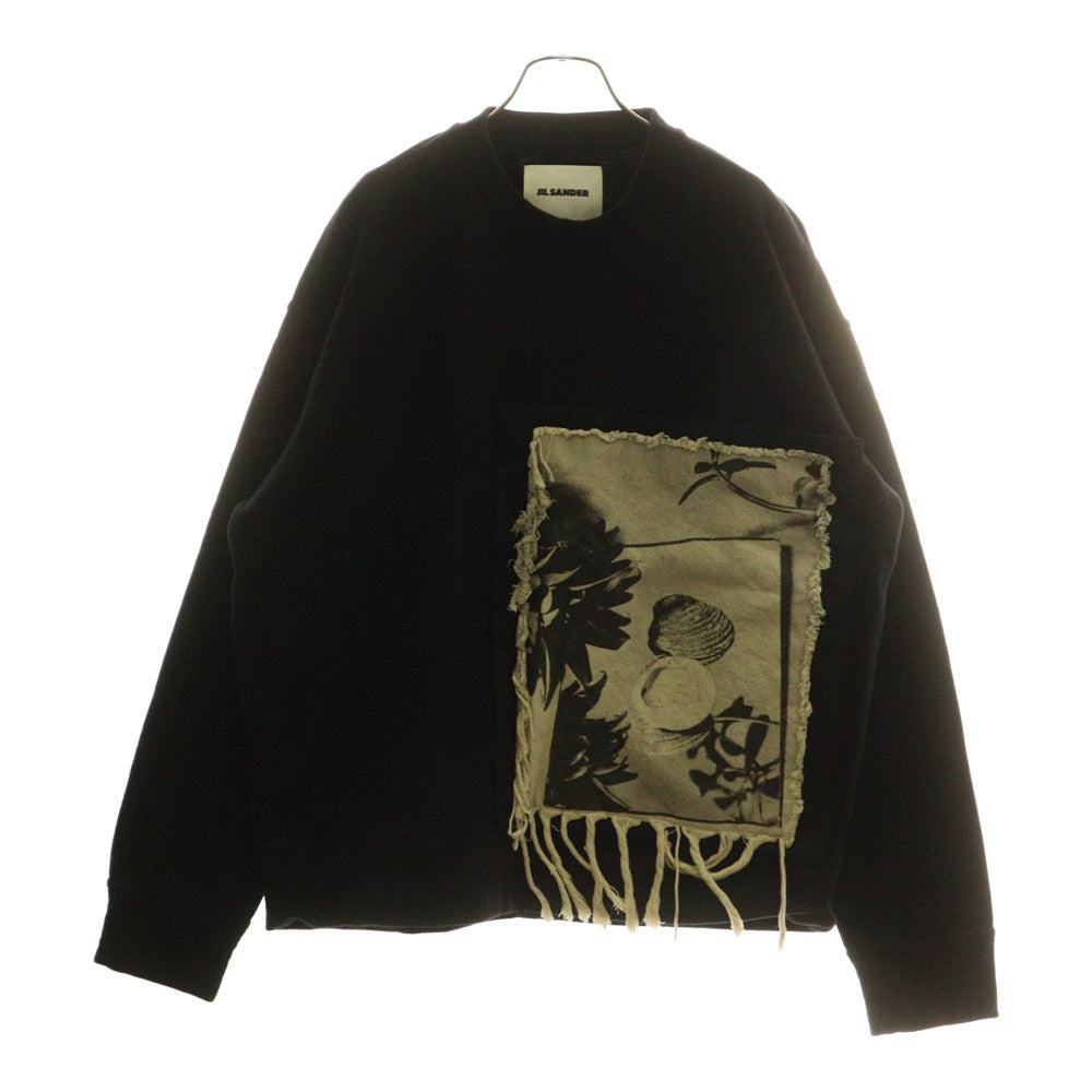 JIL SANDER(ジルサンダー) SWEATSHIRT CN LS クルーネックトレーナー スウェット ブラック JSMT707058