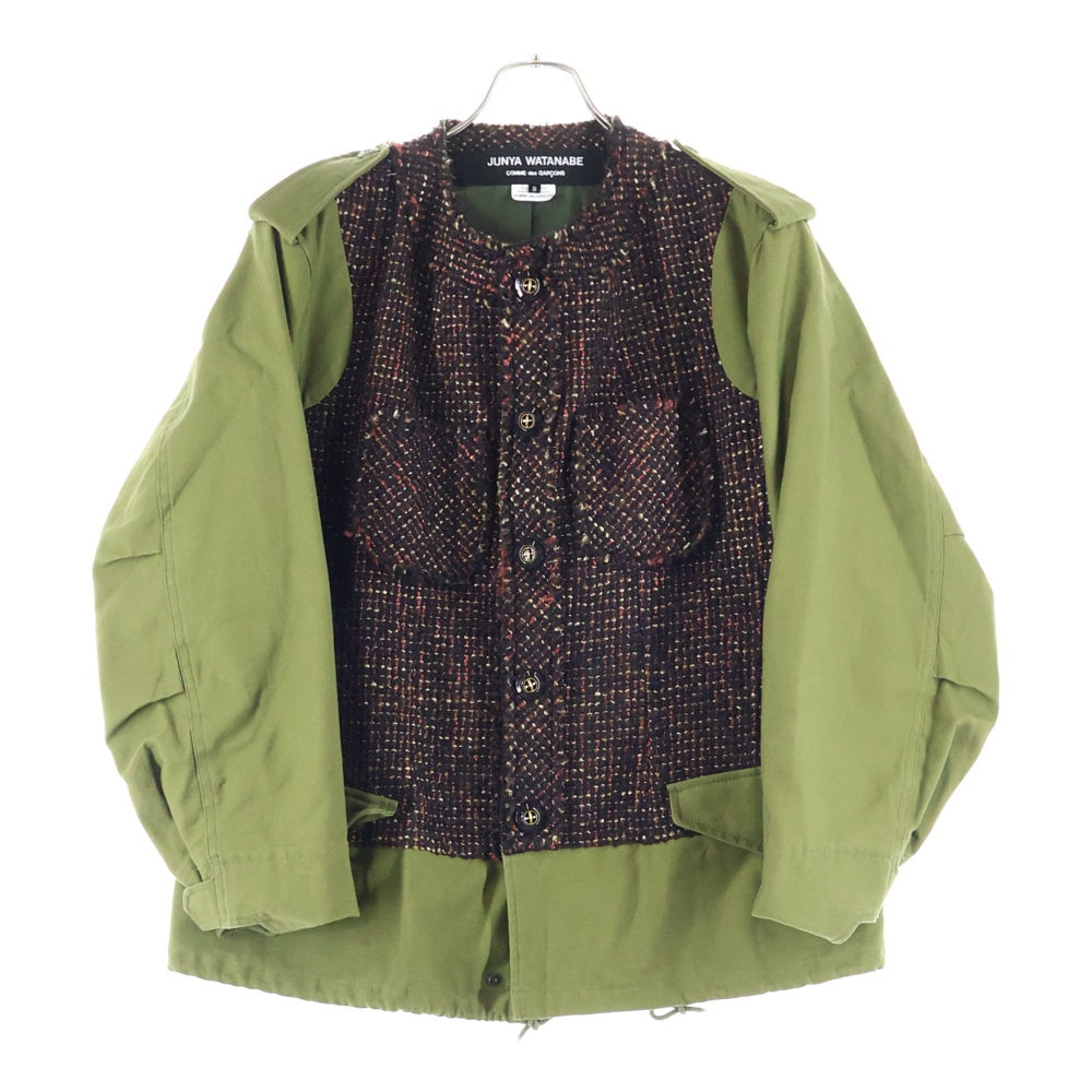 JUNYA WATANABE COMME des GARCONS(ジュンヤワタナベ コムデギャルソン) 19AW ウール切替 ミリタリーコート カーキ JD-J032